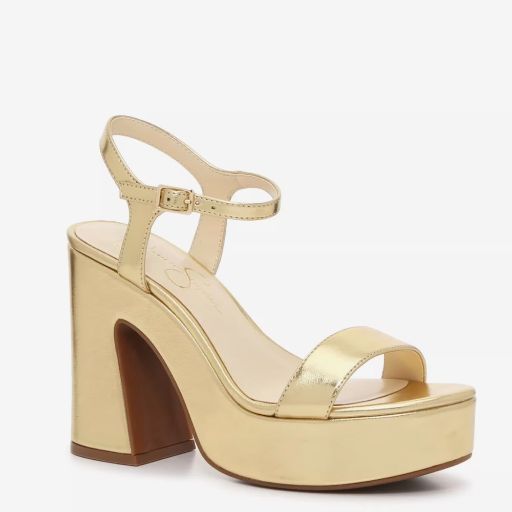 Jessica Simpson Xilka Gold Platform Heels